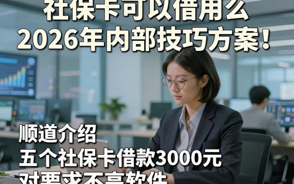社保卡可以借用么2026年内部技巧方案！顺道介绍五个社保卡借款3000元对要求不高软件