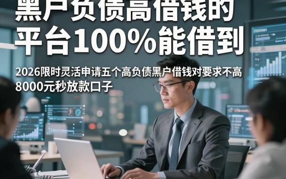黑户负债高借钱的平台100%能借到，2026限时灵活申请五个高负债黑户借钱对要求不高8000元秒放款口子