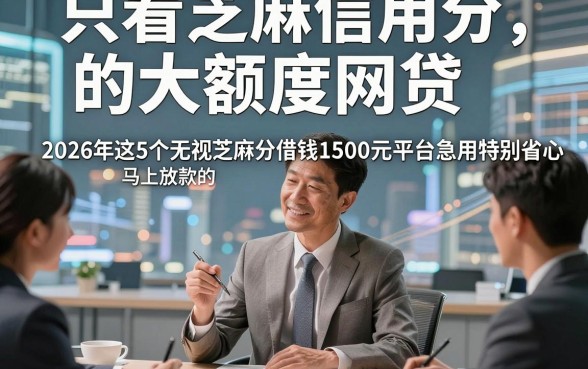 只看芝麻信用分的大额度网贷，2026年这5个无视芝麻分借钱1500元马上放款的平台急用特别省心