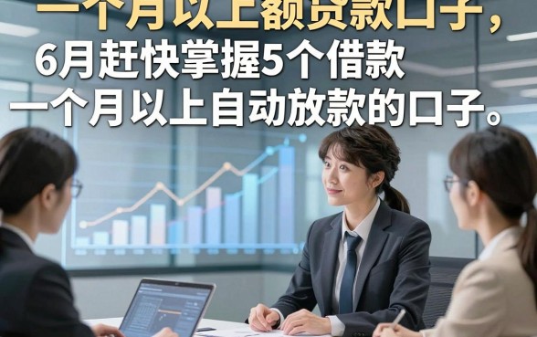 一个月以上额贷款口子,6月赶快掌握5个借款一个月以上自动放款的口子
