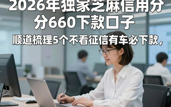 2026年独家芝麻信用分660下款口子，顺道梳理5个不看征信有车必下款