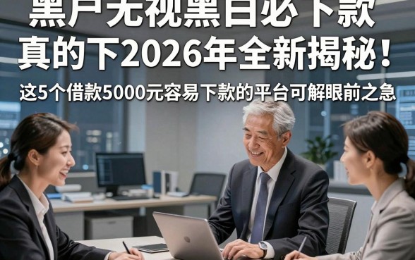 黑户无视黑白必下款真的下2026年全新揭秘！这5个借款5000元容易下款的平台可解眼前之急