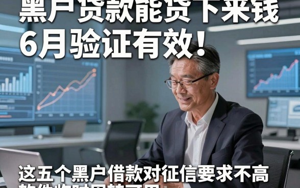 黑户贷款能贷下来钱6月验证有效！这五个黑户借款对征信要求不高软件临时周转可用