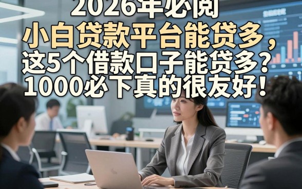 2026年必阅​小白贷款平台能贷多，这5个借款口子能贷多1000必下真的很友好