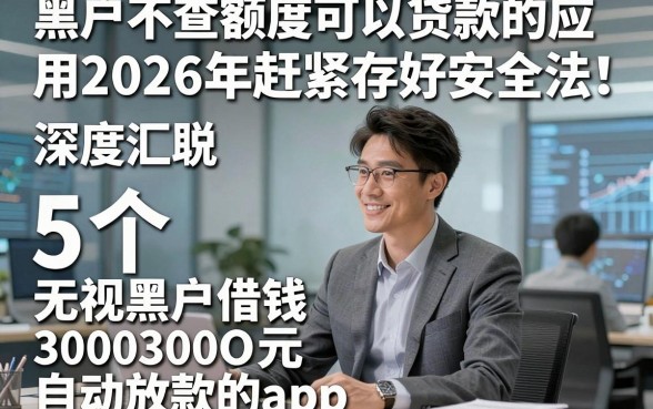 黑户不查额度可以贷款的应用2026年赶紧存好安全法！深度汇总5个无视黑户借钱3000元自动放款的app