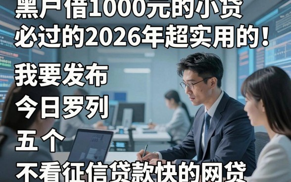 黑户借1000元的小贷必过的2026年超实用的！今日罗列五个不看征信贷款快的网贷