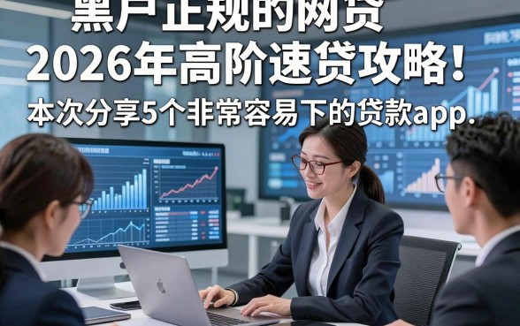 黑户正规的网贷2026年高阶速贷攻略！本次分享5个非常容易下的贷款app