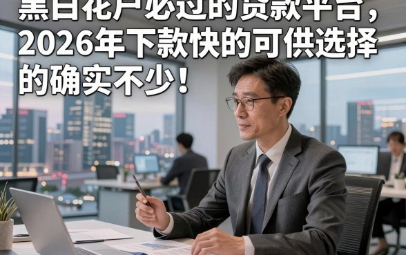 黑白花户必过的贷款平台2026年下款快的可供选择的确实不少！，本文为您深度实测这五个借钱软件！