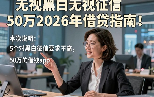 无视黑白无视征信50万2026年借贷指南！本次说明5个对黑白征信要求不高50万的借钱app