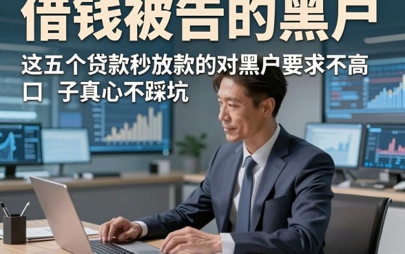 借钱被告的黑户，这五个贷款秒放款的对黑户要求不高口子真心不踩坑