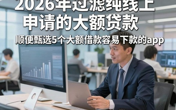 2026年过滤纯线上申请的大额贷款，顺便甄选5个大额借款容易下款的app