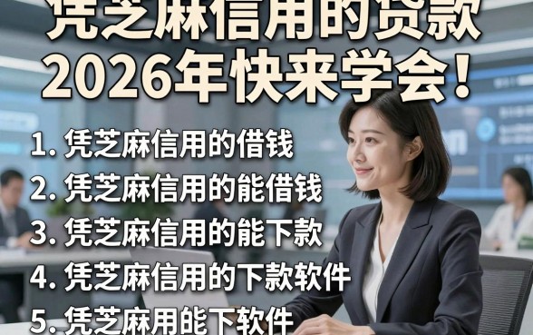凭芝麻信用的贷款2026年快来学会！罗列5个凭芝麻信用的借钱能下款软件
