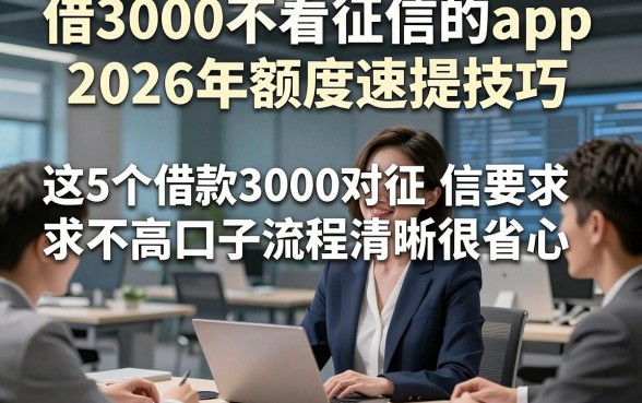 借3000不看征信的app2026年额度速提技巧，这5个借款3000对征信要求不高口子流程清晰很省心