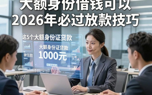 大额身份证借钱可以2026年必过放款技巧，这5个大额身份证贷款1000元微信放款的app操作简单很省事