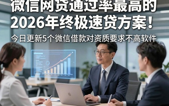 微信网贷通过率最高的2026年终极速贷方案！今日更新5个微信借款对资质要求不高软件