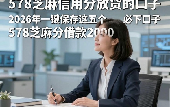 578芝麻信用分放贷的口子，2026年一键保存这五个578芝麻分借款2000必下口子