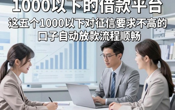 1000以下的借款平台，这五个1000以下对征信要求不高的口子自动放款流程顺畅