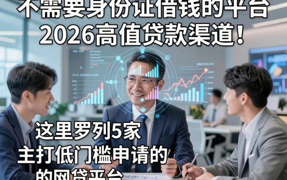 不需要身份证借钱的平台2026高值贷款渠道！这里罗列5家主打低门槛申请的网贷平台