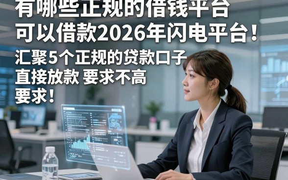 有哪些正规的借钱平台可以借款2026年闪电平台！汇聚​5个正规的贷款口子直接放款要求不高