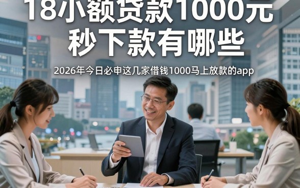 18小额贷款1000元秒下款有哪些，2026年今日必申这几家借钱1000马上放款的app