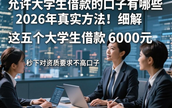允许大学生借款的口子有哪些2026年真实方法！细解​这五个大学生借款6000元秒下对资质要求不高口子