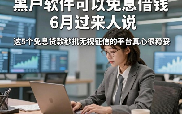 黑户软件可以免息借钱6月过来人说，这5个免息贷款秒批无视征信的平台真心很稳妥