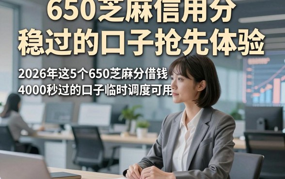 650芝麻信用分稳过的口子抢先体验，2026年这5个650芝麻分借钱4000秒过的口子临时调度可用