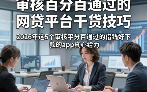 审核百分百通过的网贷平台干货技巧，2026年这5个审核百分百通过的借钱好下款的app真心给力