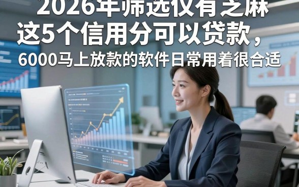 2026年筛选仅有芝麻信用分可以贷款，这5个仅有芝麻信用分借款6000马上放款的软件日常用着很合适
