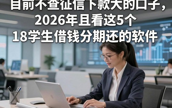 目前不查征信下款大的口子，2026年且看这5个​18学生借钱分期还的软件