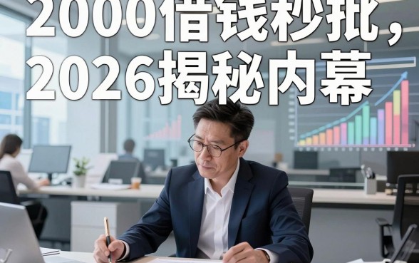 2000借钱秒批，2026揭秘内幕这几家5000贷款私人放款对资质要求不高软件