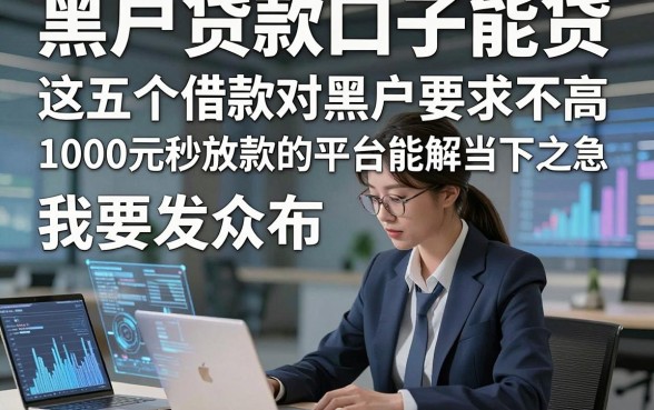 黑户贷款口子能贷，这五个借款对黑户要求不高1000元秒放款的平台能解当下之急