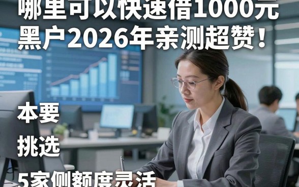 哪里可以快速借1000元黑户2026年亲测超赞！本篇挑选5家侧重额度灵活的网贷平台