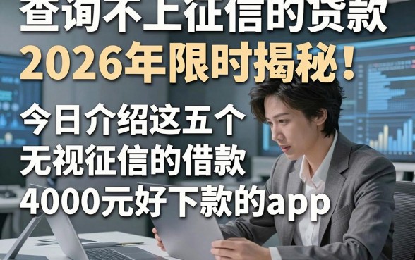 查询不上征信的贷款2026年限时揭秘!今日介绍这五个无视征信的借款4000元好下款的app