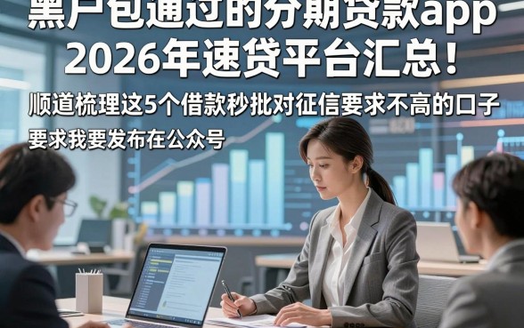 黑户包通过的分期贷款app2026年速贷平台汇总！顺道梳理这5个借款秒批对征信要求不高的口子