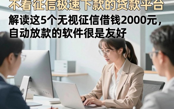 不看征信极速下款的贷款平台，解读这5个无视征信借钱2000元自动放款的软件很是友好