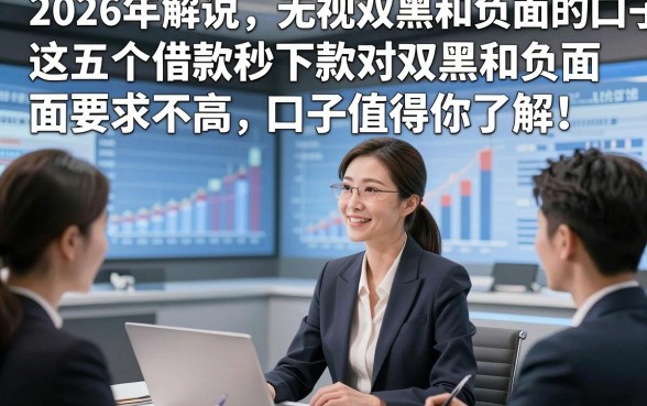 2026年解说​无视双黑和负面的口子，这五个借款秒下款对双黑和负面要求不高口子值得你了解