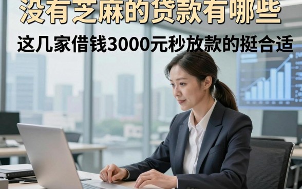 没有芝麻的贷款有哪些，这几家借钱3000元秒放款的app挺合适