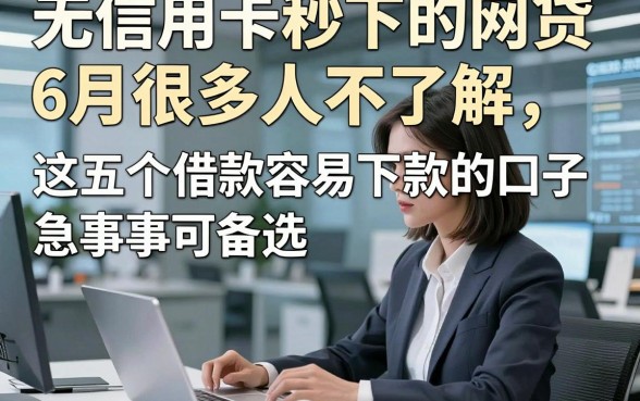 无信用卡秒下的网贷6月很多人不了解，这五个借款容易下款的口子急事可备选