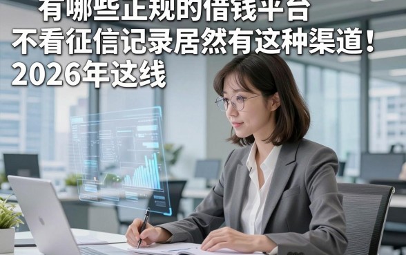 有哪些正规的借钱平台不看征信记录2026年居然有这种渠道！本篇为您全面力荐！