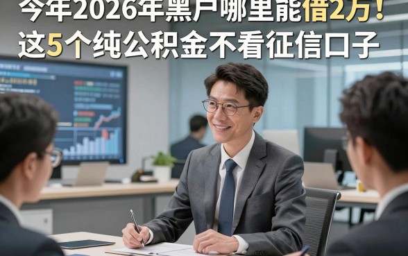 今年2026年黑户哪里能借2万！必选​这5个纯公积金不看征信口子