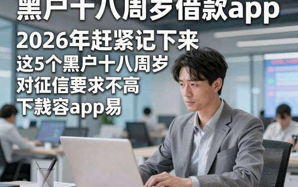 黑户十八周岁借款app，2026年赶紧记下来这5个黑户十八周岁对征信要求不高借钱容易下款的app