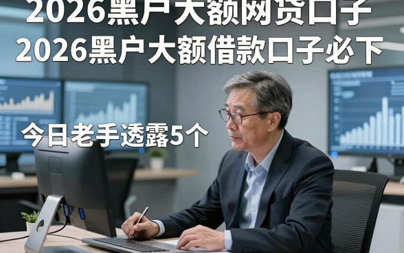 2026黑户大额网贷口子，今日老手透露5个2026黑户大额借款口子必下