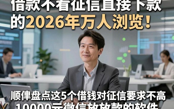 借款不看征信直接下款的2026年万人浏览！顺便盘点这5个借钱对征信要求不高1000元微信放款的软件