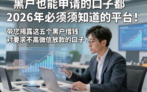 黑户也能申请的口子都2026年必须知道的平台！带您揭露这五个黑户借钱对要求不高微信放款的口子