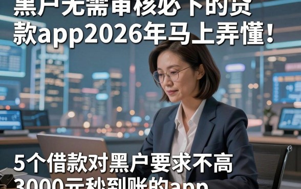 黑户无需审核必下的贷款app2026年马上弄懂！深度论述5个借款对黑户要求不高3000元秒到账的app