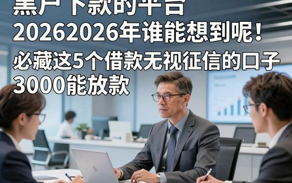 黑户下款的平台20262026年谁能想到呢！必藏这5个借款无视征信的口子3000能放款