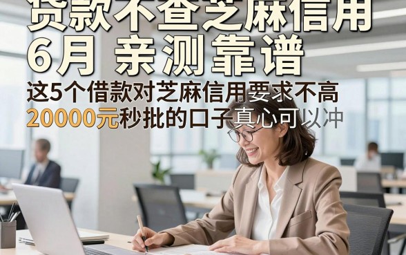 贷款不查芝麻信用6月亲测靠谱，这5个借款对芝麻信用要求不高20000元秒批的口子真心可以冲