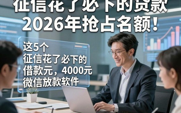 征信花了必下的贷款2026年抢占名额！罗列这5个征信花了必下的借款4000元微信放款软件