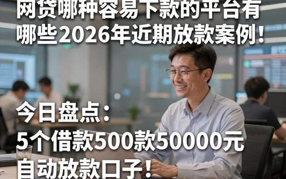 网贷哪种容易下款的平台有哪些2026年近期放款案例！今日盘点5个借款50000元自动放款口子